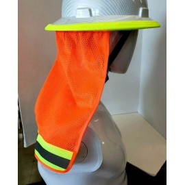 FX SAFETY PRODUCTS 2 PC. FX SAFETY HARD HAT NECK SHIELD HELMET SUN SHADE HI VIS REFLECTIVE STRIPE - 2 PC. ORANGE