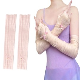 Doyime Women's Gloves, Arm Cover, Long Gloves, Thin, Fingerless, UV Protection, Sunscreen, UV Protection, Breathable, Firm, Comfortable, Touch, Quick Drying