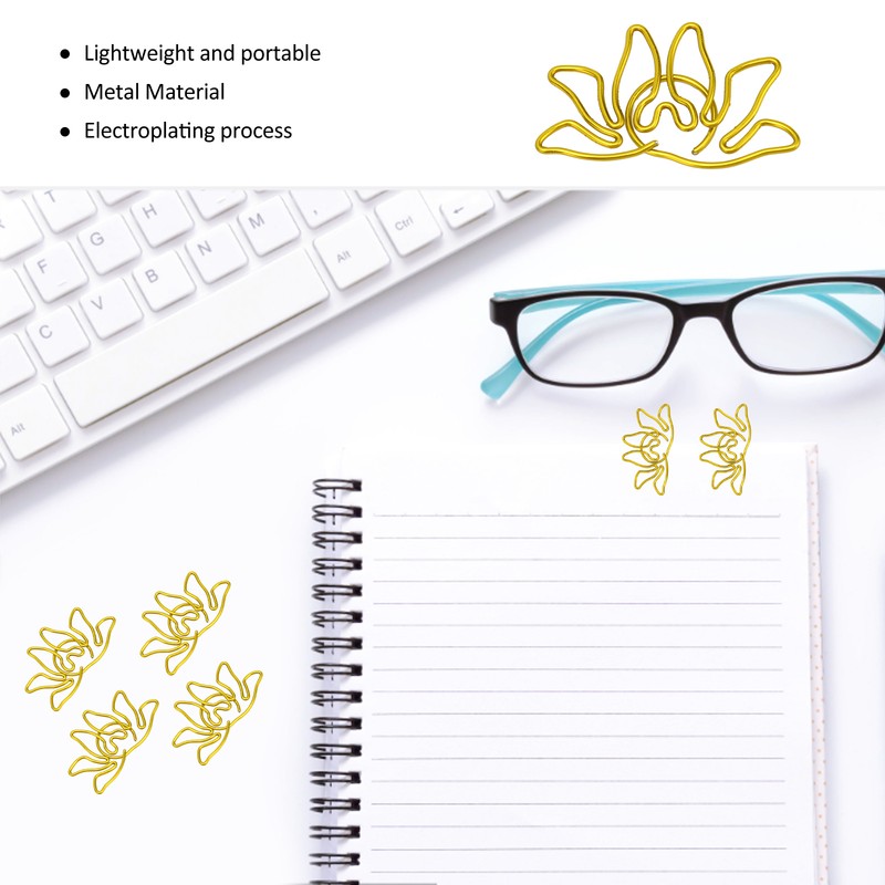 100pcs Shaped Paper Clips Flower Shape Metal Portable Office Clips