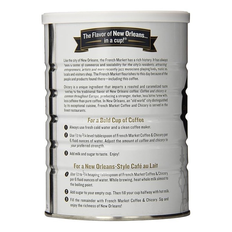 French Market Coffee & Chicory Restaurant Blend Medium-Dark Roast Ground