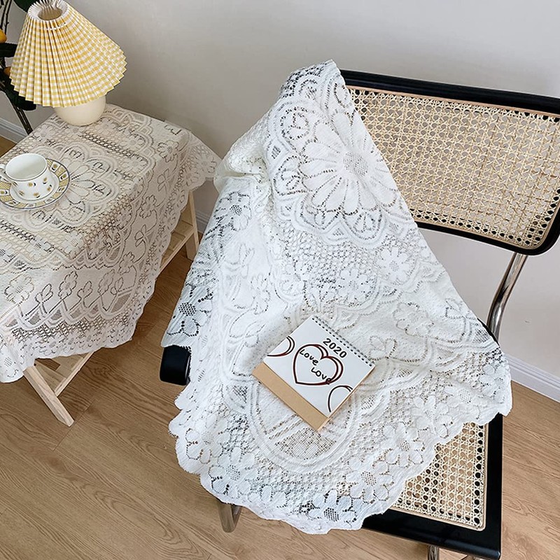Formemory Lace Tablecloth Floral Pattern Wedding Party Scandinavian Style Embroidery