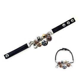 The Quiet Witness 4031168 Blessed Leather Charm Bracelet Cross Rhinestone Accents I Am Blessed by God