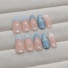 Auiremrti Pack of 24 Summer Almond Nails, Medium Size, Press