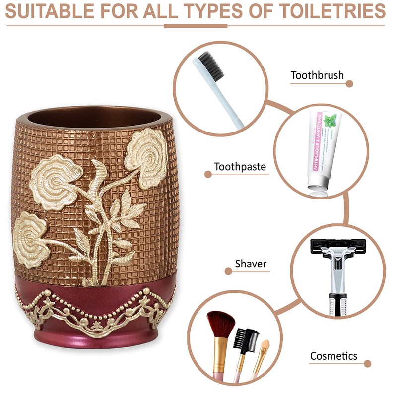 Popular Bath Ombre Rose Design Tumbler, Burgundy