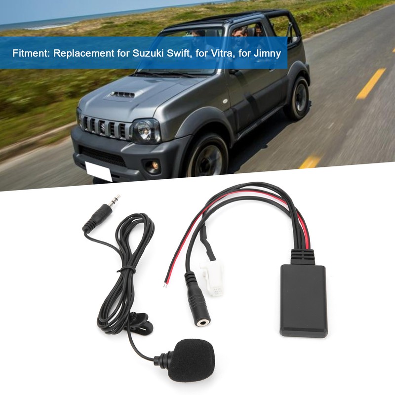 Bluetooth 5.0 AUX Cable Adapter with Microphone Handsfree Replacement for