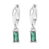 FASHGOOD Sterling Silver Hoop Earrings for Women,Green Cubic Zirconia Drop
