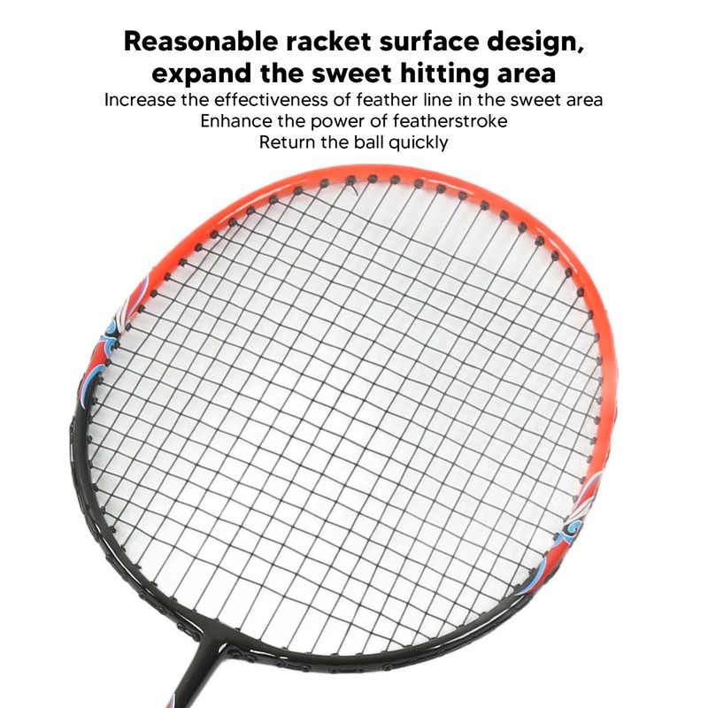 2 Player Badminton Racket Set Ferroalloy Integrated for Beginner Amateur