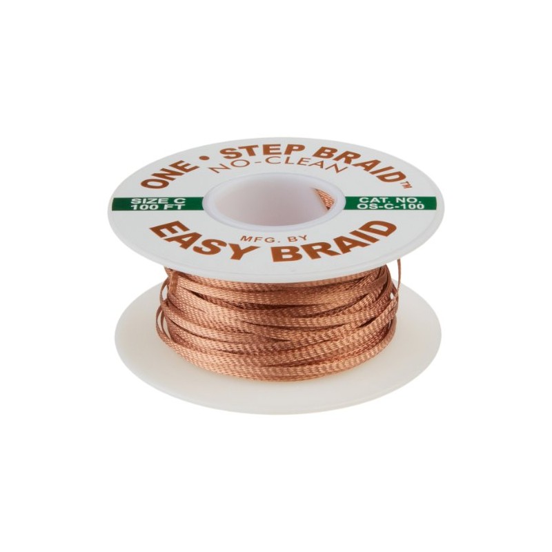 EasyBraid OS-C-100 One-Step Desoldering Wick, No Clean, 0.075" Width, 100'