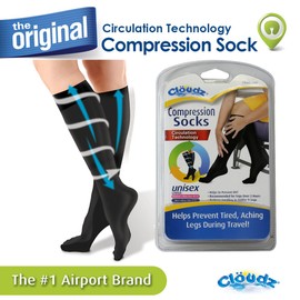 Cloudz - Compression Flight Socks - Large (Unisex) - (Men's Shoe Size 9-12, Women's Shoe Size 10-13)