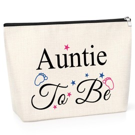 New Auntie Gifts Cosmetic Bag Pregnancy Announcement Gift for Auntie Auntie to Be Gifts Best Aunt Ever Gifts Christmas Mothers Day Present for Auntie Baby Reveal Gift for Auntie Travel Makeup Bag
