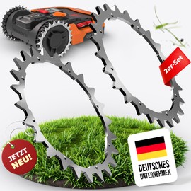LADSPRINT® Stainless Steel Spikes Suitable for Worx Landroid S/M and Gardena/Husqvarna and Many More | Deburred | Polished | 16 x Stainless Steel Screws | Traction Improvement for Robotic Lawnmowers