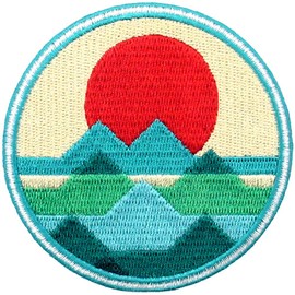 Sunrise From Sea Explore Outdoor Patch Embroidered Applique Badge Iron On Sew On Emblem