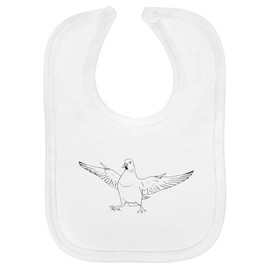'Pigeon with Attitude' Soft Cotton Baby Bib (BI00059142)