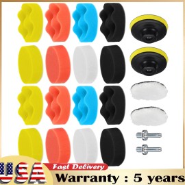 Gearzaar 22 3 IN Car Buffing Pads Polishing Sponge Set Waxing Foam Polisher Kit for Drill
