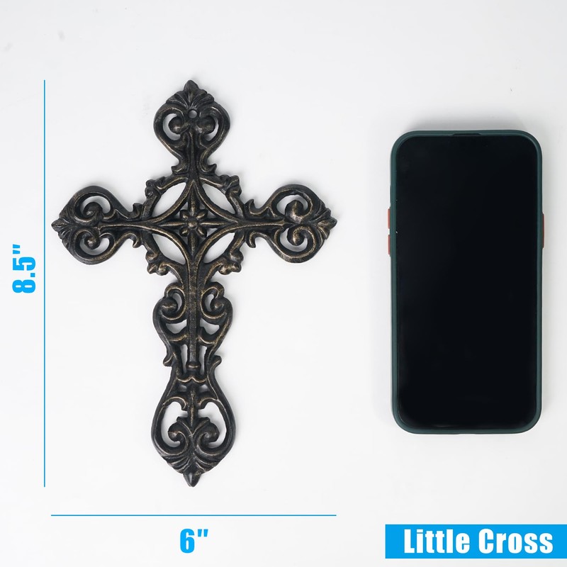 DreamsEden Metal Cross Wall Decor, Small Hanging Art Home Room
