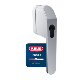 ABUS Lockable Window Handle FG500 HZ for Profile Half Cylinder - Child Lock & Burglary Protection for Windows, Ideal for Locking Systems - Prepared for Holding a Half Cylinder - Silver