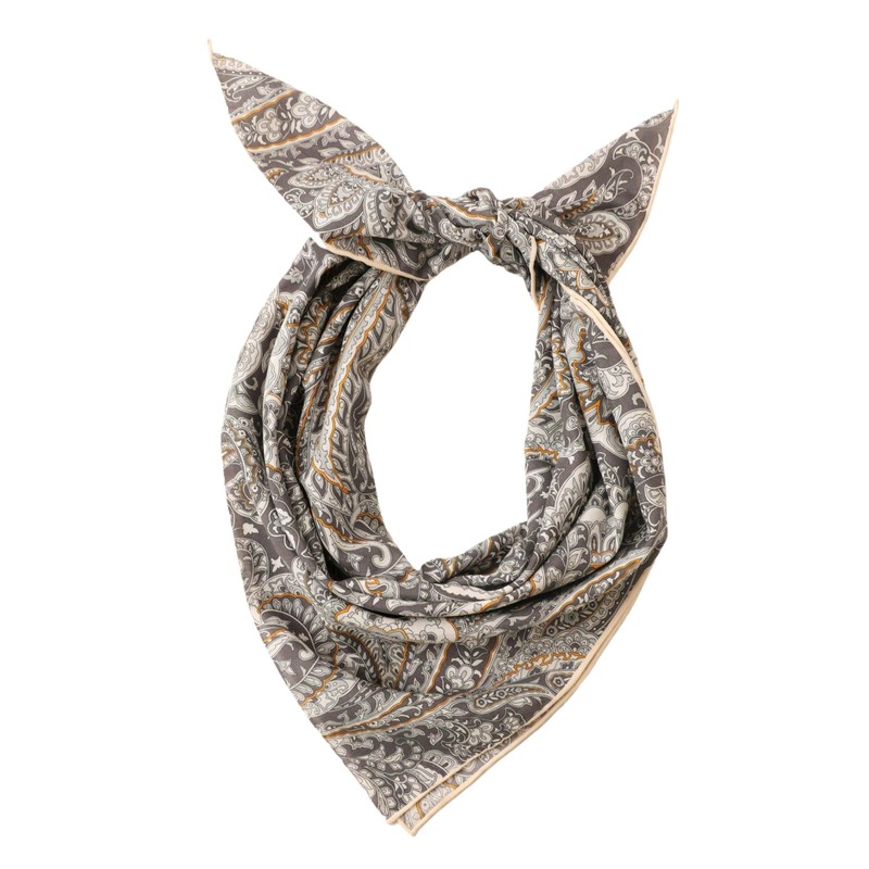 Prettystern Silk Cotton Scarf 65/65 cm Women Men Summer Spring