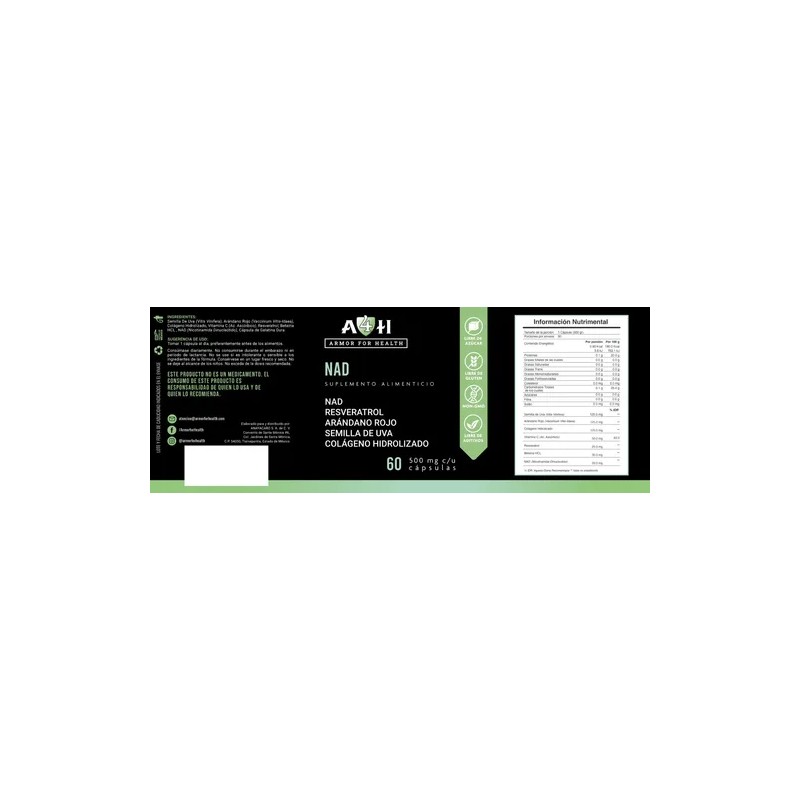 Suplemento Nad Ultra 60 Capsulas 500mg A4h Resveratrol
