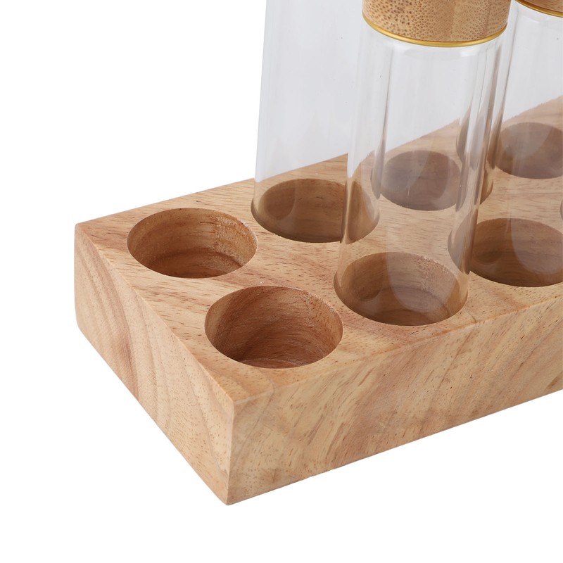 Coffee Bean Storage Tube Glass Coffee Bean Cellar with Wooden