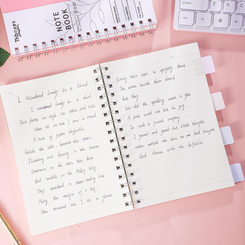 2 Pack A5 Spiral Notebook, 400 Pages Notepad Wirebound Notebook,
