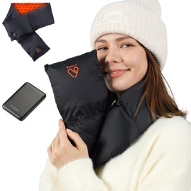 AVIDIA Heated Scarf for Men & Women with Battery Pack, Rechargeable Heated Scarf with Far-Infrared Technology – Synthetic Down Cotton for Superior Warmth – Lightweight, Portable, Perfect for Winter