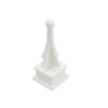 1" x 1" Arrowhead White Vinyl Picket Caps for Vinyl