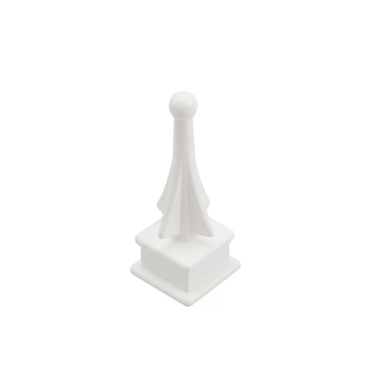 1" x 1" Arrowhead White Vinyl Picket Caps for Vinyl