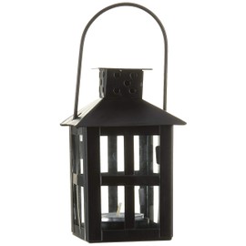 Kateaspen Luminoso Plata Mini-Lantern té Titular de la luz con Velas de Soja, Negro, 1
