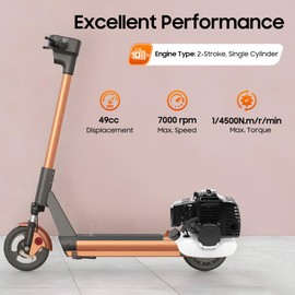 LIAPDG 49CC Engine Motor, 2 Stroke Engine Single Cylinder Air Cooling Motor of Gas Scooters, Pocket Bikes, and Mini Choppers Configured Pull Start Maximum Power 0.9/6500Kw/R/Min