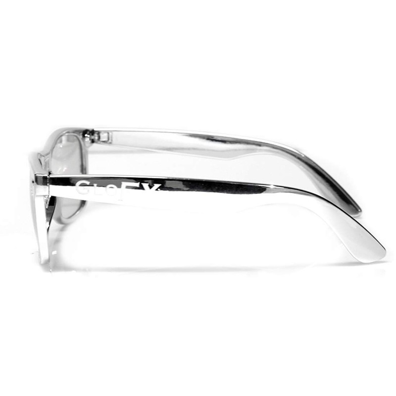 GloFX Chrome Diffraction Glasses – Silver Mirror - Rave Rainbow