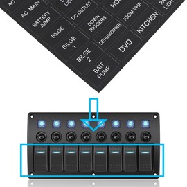 Briny River Pack of 96 Switch Label Sticker Boat Marine Electric Dashboard Sticker 1.3 x 2.5 cm Vinyl