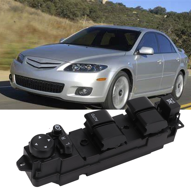 Power Window Switch D652‑66‑350A Black ABS Sturdy Replacement for Mazda