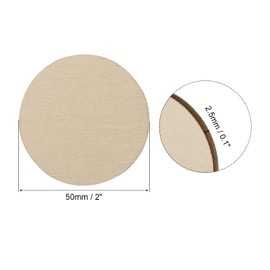 PATIKIL 2 Inch Unfinished Round Wood Slices, 100 Pack Blank Wooden Discs Circles Cutouts for DIY Art Crafts Painting Decor Christmas Decorations