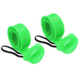 PATIKIL 67 Inch Rod Sock, 2 Pcs Fishing Rod Sleeve Cover Braided Mesh Pole Protector Gloves Fishing Tools Pointed End for Spinning Fishing Rod Fly Rod Ice Rod Casting Rod, Green