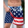 Mainfini Mens American Flag Swim Trunks 4th of July Swim