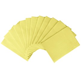 JMU 2500 Dental Bibs, 2-Ply Tissue 1-Ply Film, Dental Bibs Disposable Bulk, 13" x 18" Tattoo Bibs Medical Tray Covers Yellow（20 Bags of 125)