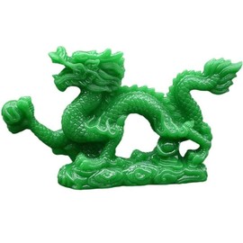 hobbyme 2Pcs Feng Shui Dragon Statue,Easy to Use,Multi-Purpose Chinese Auspicious Lucky Sculpture,Durable Desktop Decoration Chinese Dragon Sculpture for Home Decor Gifts(Green)