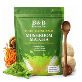 Mushroom Matcha Powder with Coconut Milk - Nootropic Energy & Focus