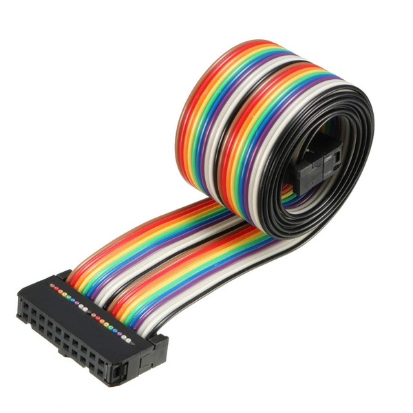 sourcing map IDC 20 Pin Ribbon Cable Colourful Rainbow Wire