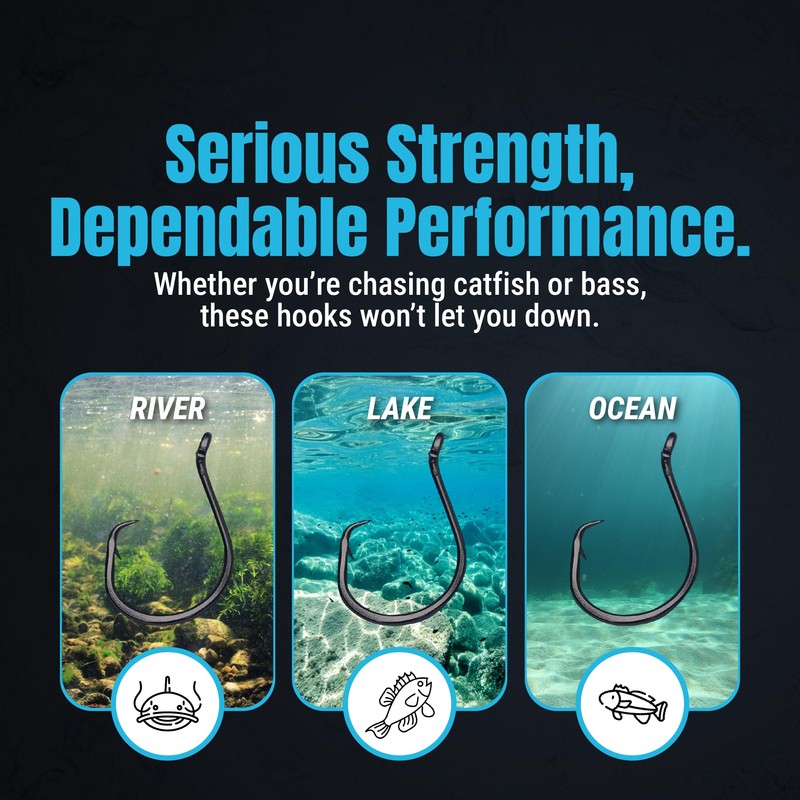 Reaction Tackle Heavyweight Catfish Circle Hooks - #4/0