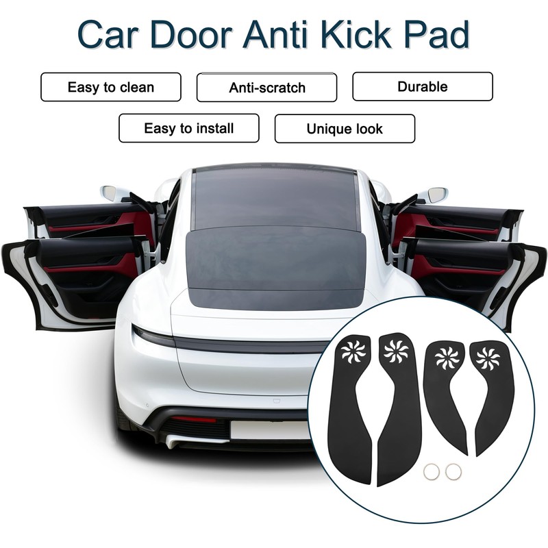 X AUTOHAUX Leather Car Door Anti Kick Pad Sticker for