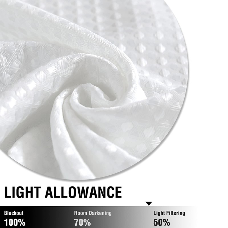 TOPICK White Kitchen Curtains 36 Inch Curtains Waffle Weave Textured