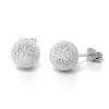 Frosted Sterling Silver Ball Stud Earrings 4mm