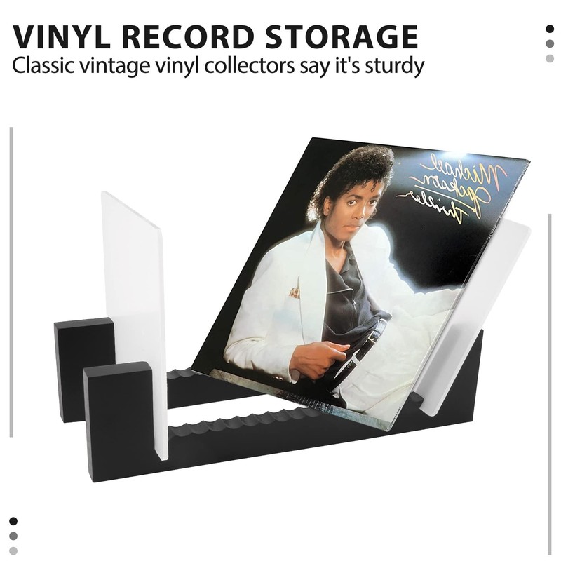 ivamulie Vinyl Record Storage Shelf for 50, 13.7 Record Stand,