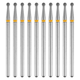 sourcing map 10pcs 325-400 Grits Diamond Grinding Bit 2mm Ball Head 2.35mm Shank 2mm Length Stone Sanding Drill Bits Rotary Tool for Ceramic Glass Nails Grinding Polishing