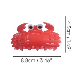 Red Crab Hair Clip,Acrylic Claw Clips,Hair Clips for Women