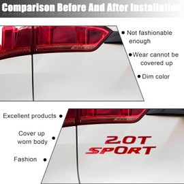 HHLOU 2.0T Sport Letter Emblem Car Rear Letter Badge Compatible with 2017-2022 Accord Civic. (Red)