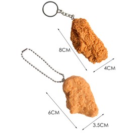 OAAO 2 Pieces of Simulated Keychains, In the Shape of Chicken Wings and Chicken Nuggets, Novelty Chicken Nugget Keychains, Funny, Weird and Humorous, The Best Gift for Anyone Who Likes to Eat Chicken