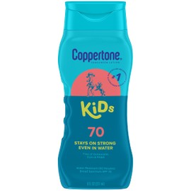 Coppertone Kids Sunscreen Lotion SPF 70, Water Resistant Sunscreen for Kids, 8 Fl Oz Bottle