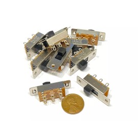 endlessparts 10 x slide switch toggle SS-22I 6 pin toggle 2p2t metal PCB G4